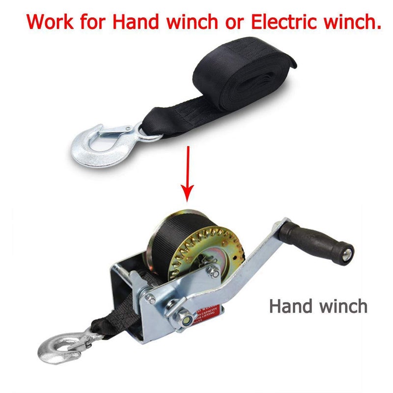 Botepon Marine Boat Trailer Winch Strap with Hook, Marine Winch Strap Replacement for Boat Jet Ski Loading, Launching and Retrieving Â¡Â­ - Image 2